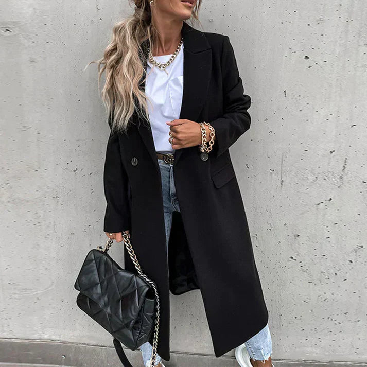 Levoire | Manteau En Tweed Écossais Luxueux Noir