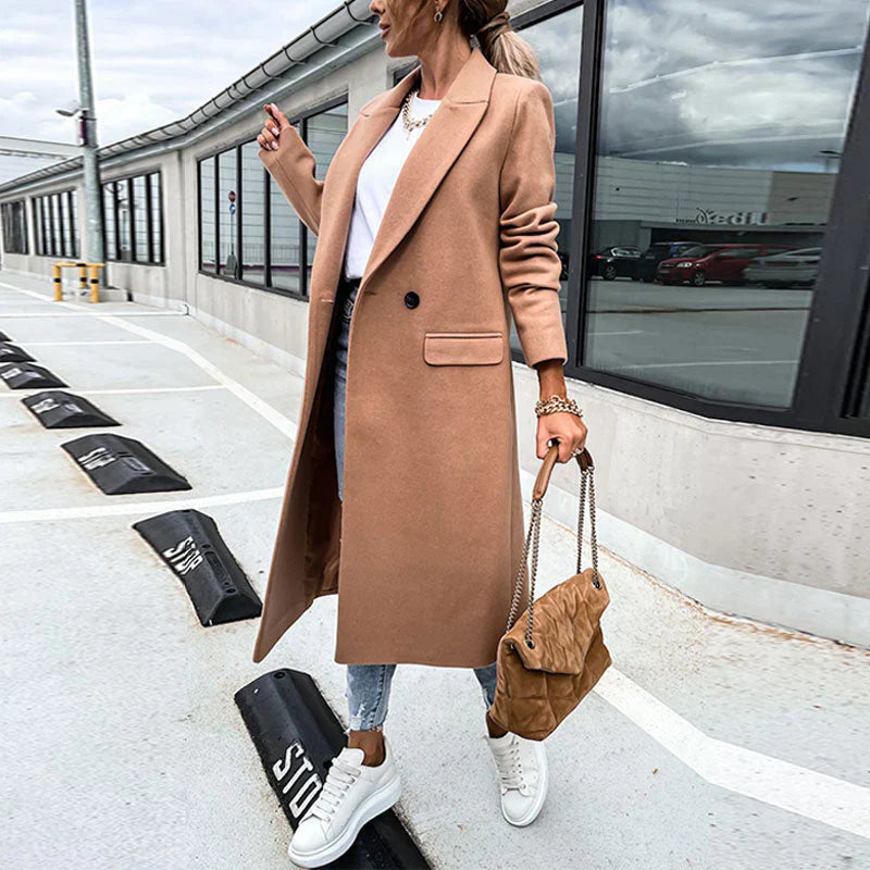 Levoire | Manteau Long Élégant D'Automne Avec Boutons