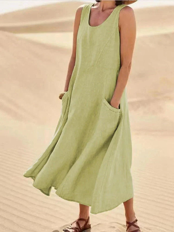 Levoire | Robe Maxi Décontractée Avec Poches Vert clair