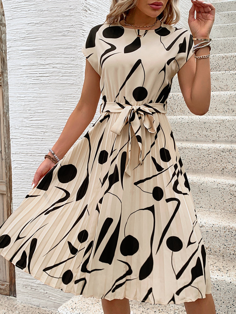 Levoire | Robe Midi Élégante Et Soignée Avec Ceinture À Nœud