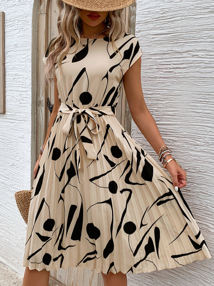 Levoire | Robe Midi Élégante Et Soignée Avec Ceinture À Nœud