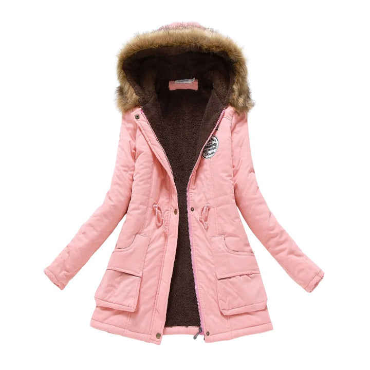 Levoire | Sweat à capuche long en polaire doublé chaud Rosa