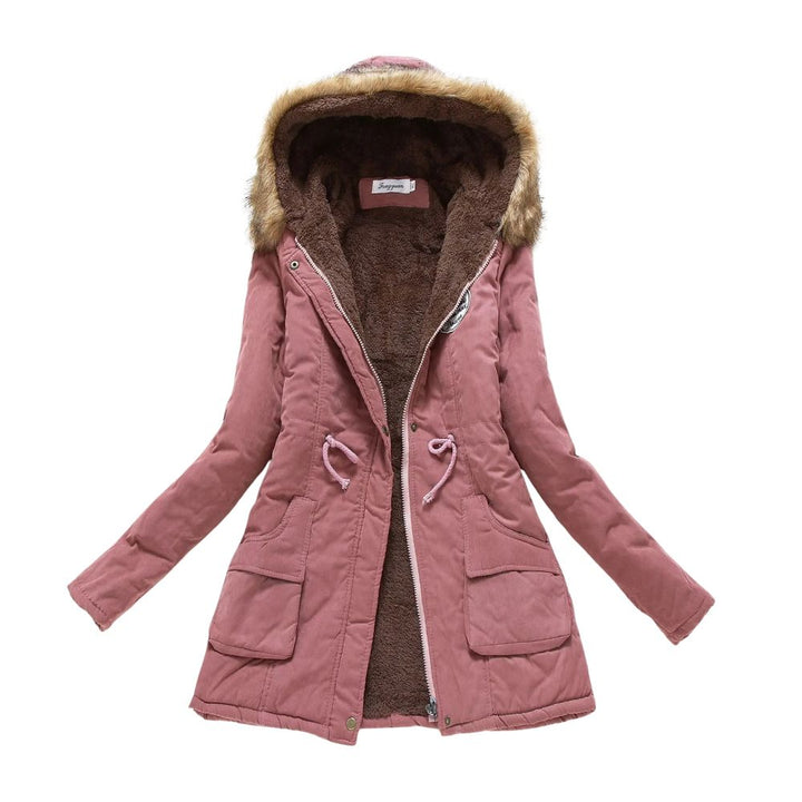 Levoire | Veste À Capuche En Polaire Chaude À Manches Longues Rose foncé