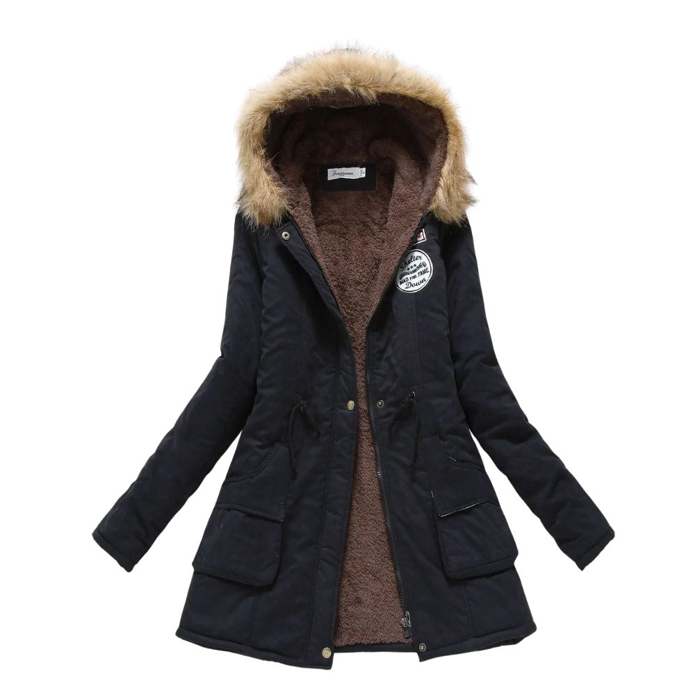 Levoire | Sweat à capuche long en polaire doublé chaud Noir