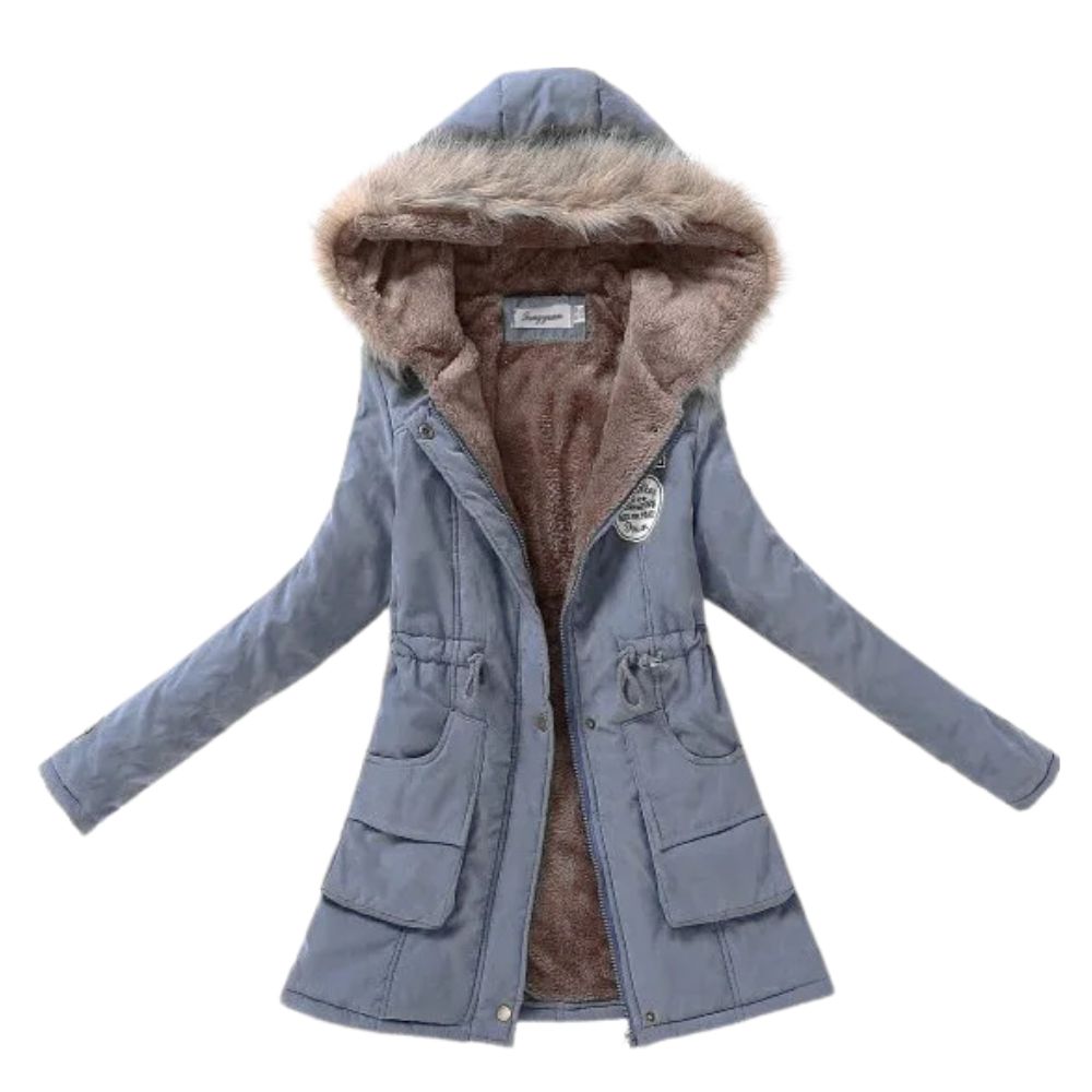 Levoire | Sweat à capuche long en polaire doublé chaud Bleu
