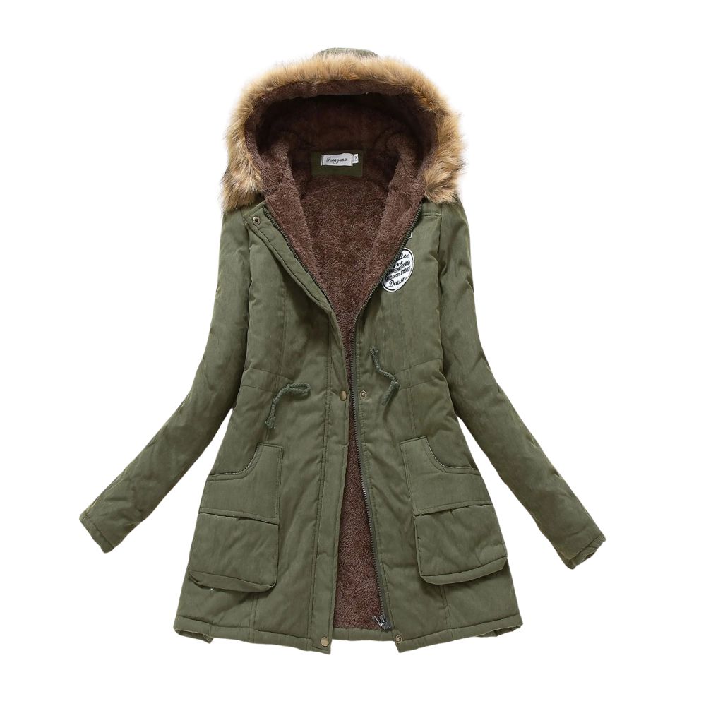 Levoire | Sweat à capuche long en polaire doublé chaud Vert