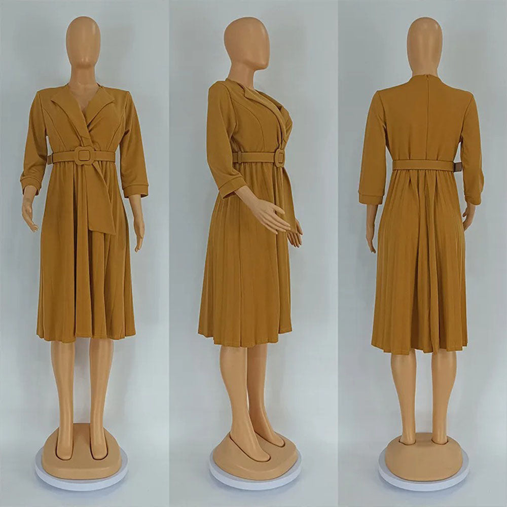 Levoire | Robe Courte Plissée À Bretelles Avec Ceinture À Décolleté En V