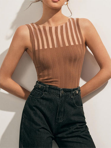 Levoire | Haut En Tricot Slim Fit Rayé Pour Femmes