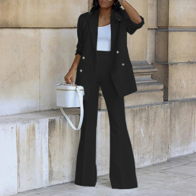 Levoire | Ensemble De Blazer Deux Pièces Pour Femmes Noir
