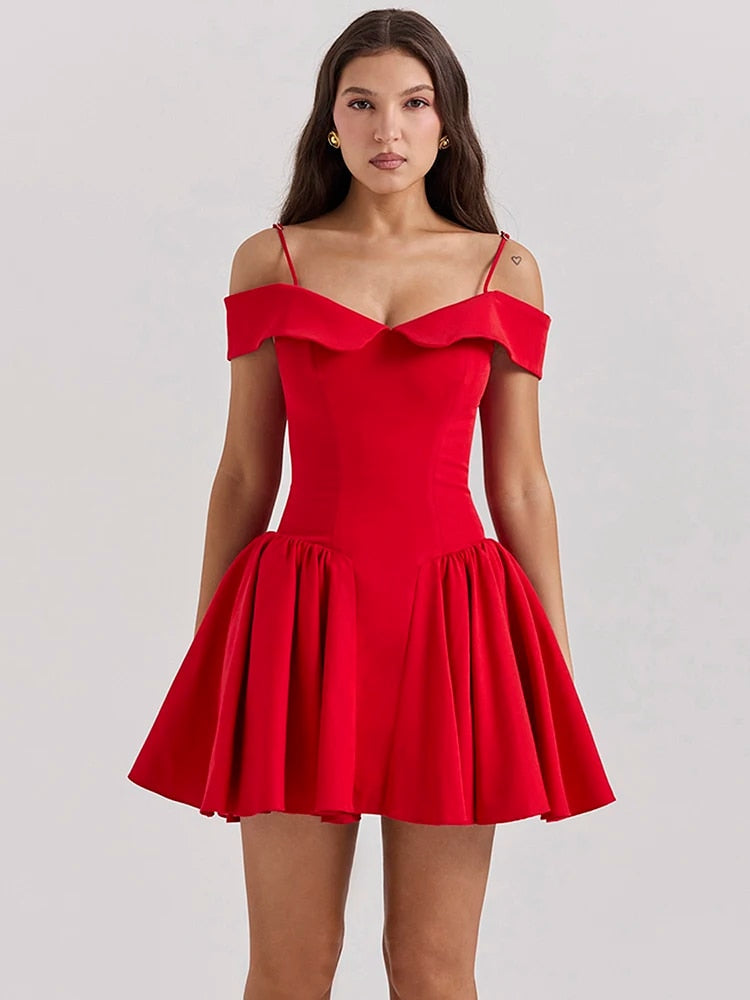 Levoire | Robe Mini À Bretelles Spaghetti Dénudée Rot XS