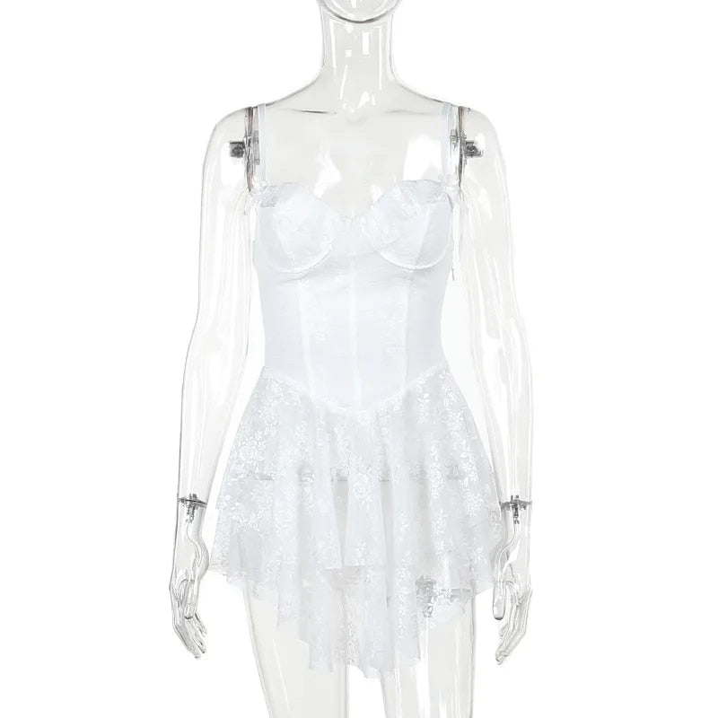 Levoire | Robe Mini Dos Nu En Dentelle Sans Bretelles