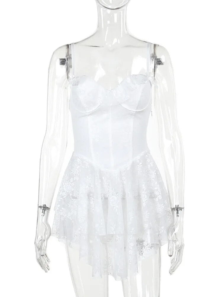 Levoire | Robe Mini Dos Nu En Dentelle Sans Bretelles