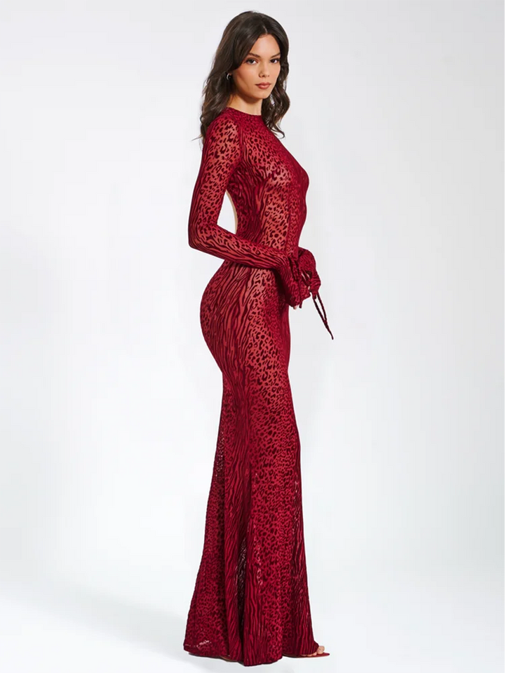Levoire | Imprimé Léopard-Zèbre-Médium-Avec Capuche-Maxi Robe