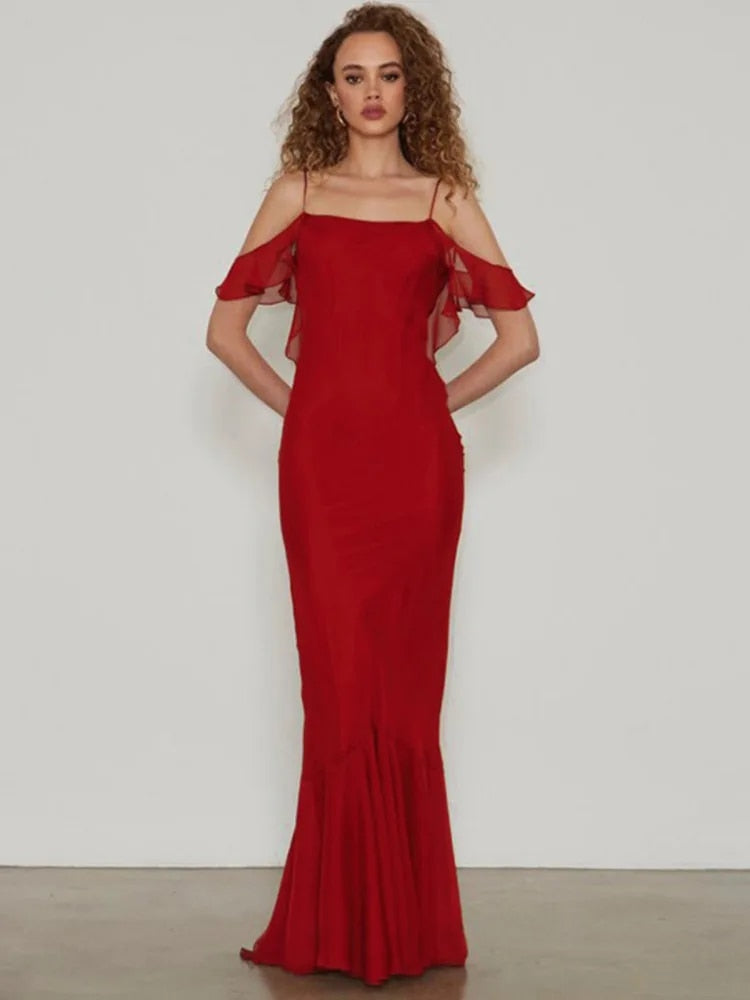 Levoire | Robe Maxi Décolleté Sans Épaule