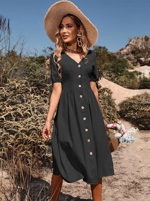 Levoire | Robe Pour Dames À Manches Courtes Noir