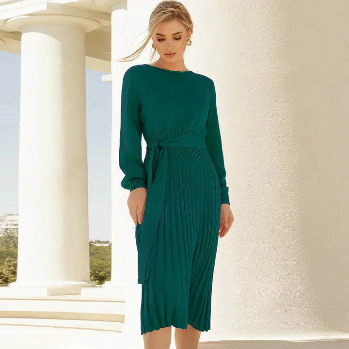Levoire | Robe En Maille À Col Rond Slim Fit Avec Manches Longues Vert foncé