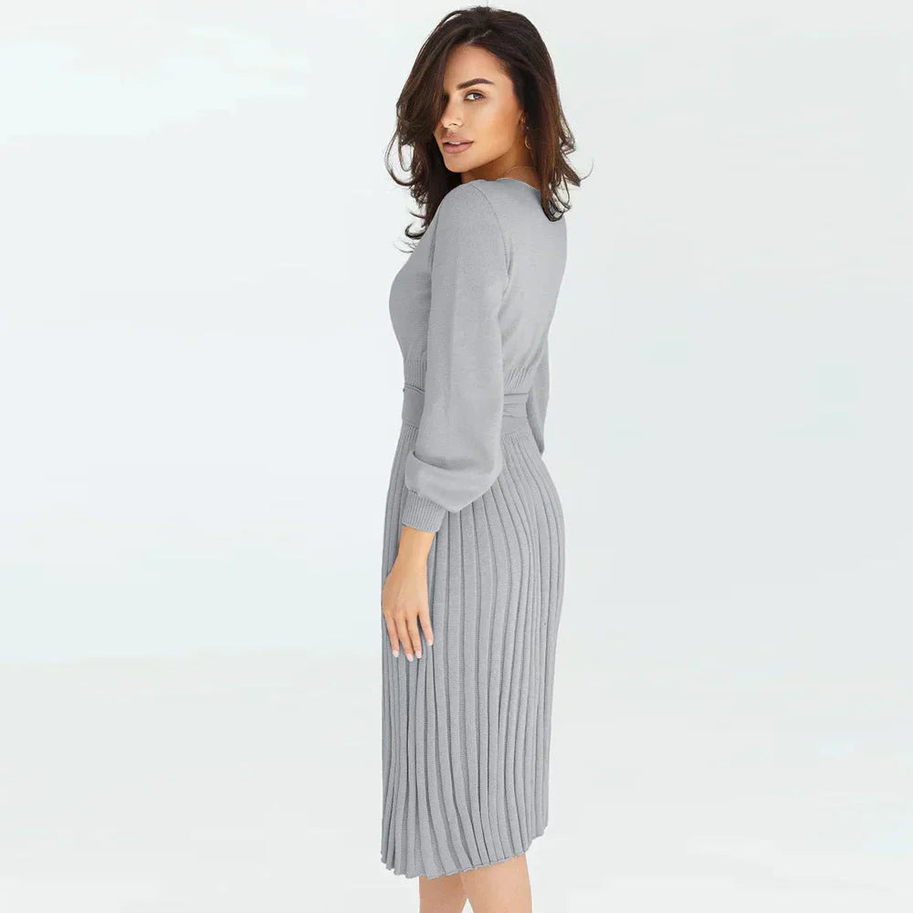 Levoire | Robe En Maille À Col Rond Slim Fit Avec Manches Longues