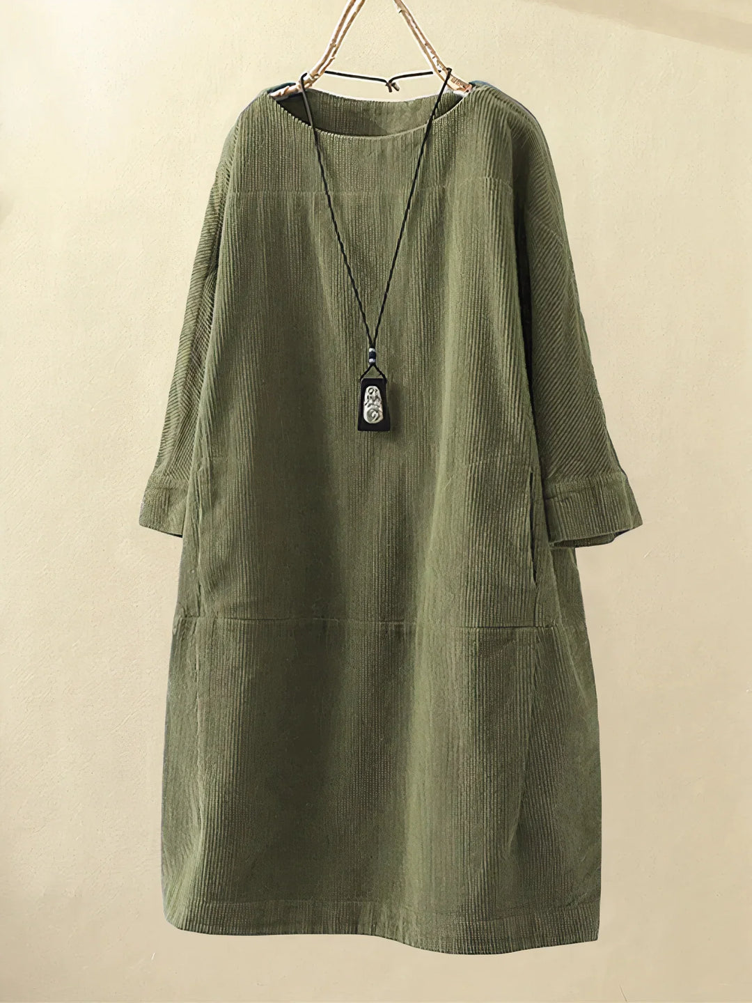 Levoire | Robe en liège A-line armeen vert