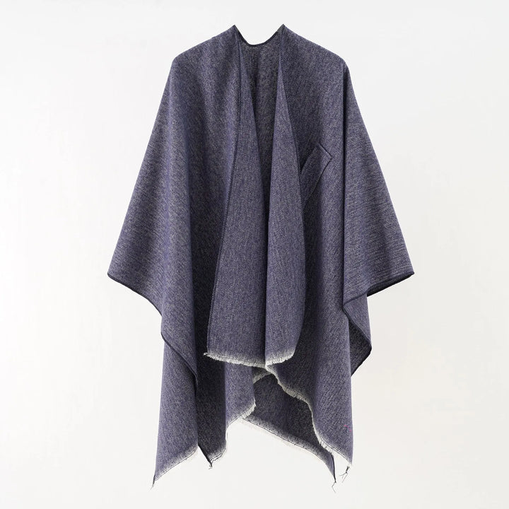 Levoire | Poncho Cachemire Ute Confortable Gris d'avoine Une taille
