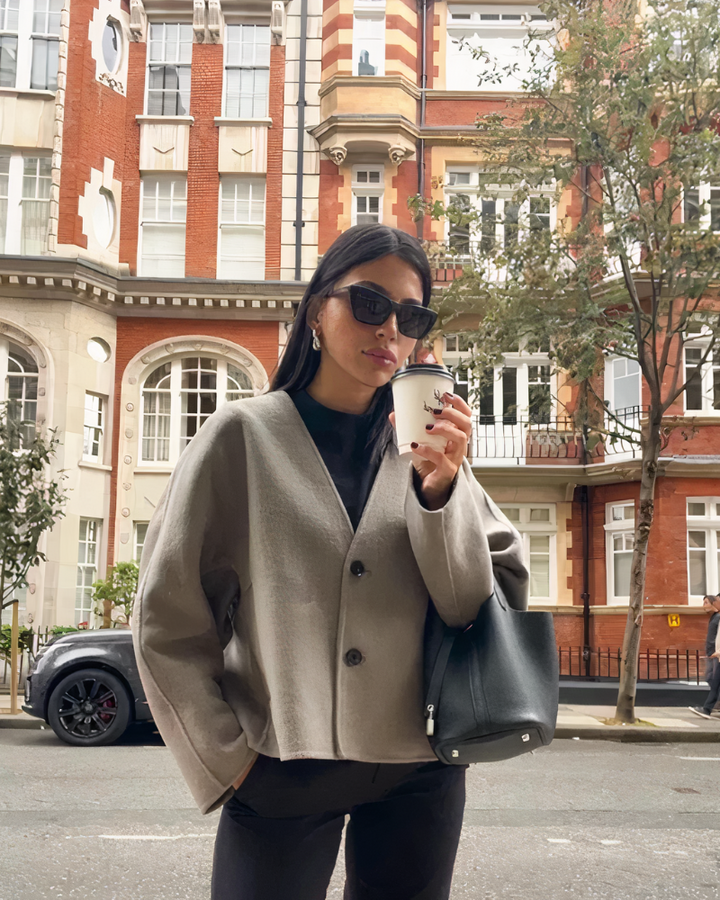 Levoire | Veste Élégante En Mélange De Laine Khaki