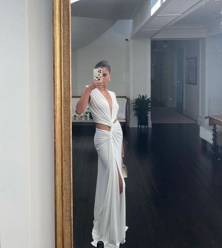 Levoire | Robe Sexy Pour Dames Avec Nœud Torsadé Blanc