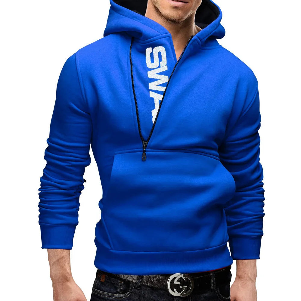 Levoire | Veste À Capuche À Manches Longues Avec Zip Latéral Et Poches Bleu