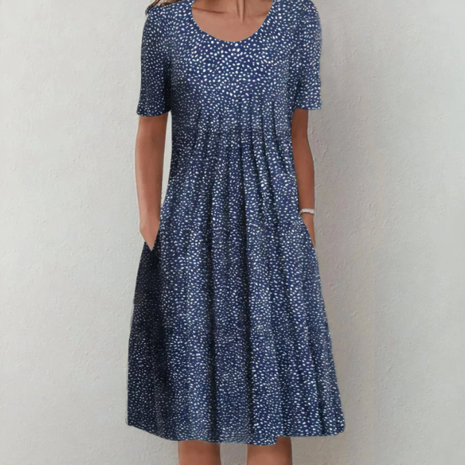 Levoire | Robe à fleurs ample poches bleues