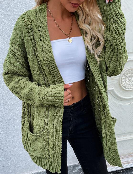 Levoire | Femmes Public Tricot Manches Longues Cardigan Vert