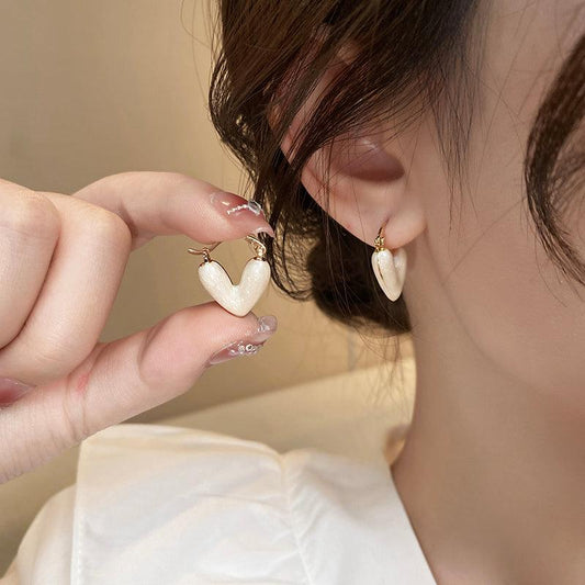 Levoire | Boucles D'Oreilles En Forme De Cœur Séduisantes Blanc
