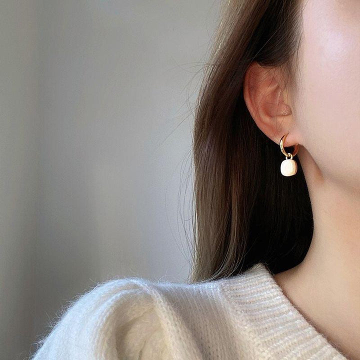 Levoire | Boucles D'Oreilles Élégantes Carrées En Perles