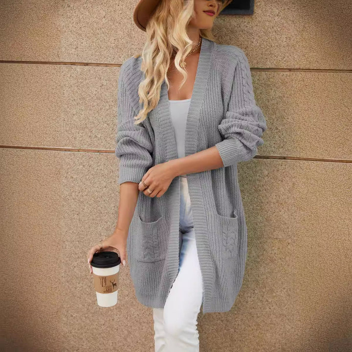 Levoire | Veste Ouverte En Tricot Pour Femmes À La Mode Gris