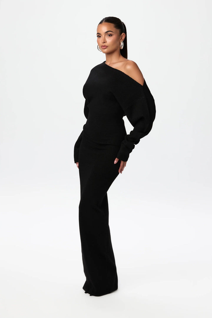 Levoire | Robe Féminine Au Design Discret Noir