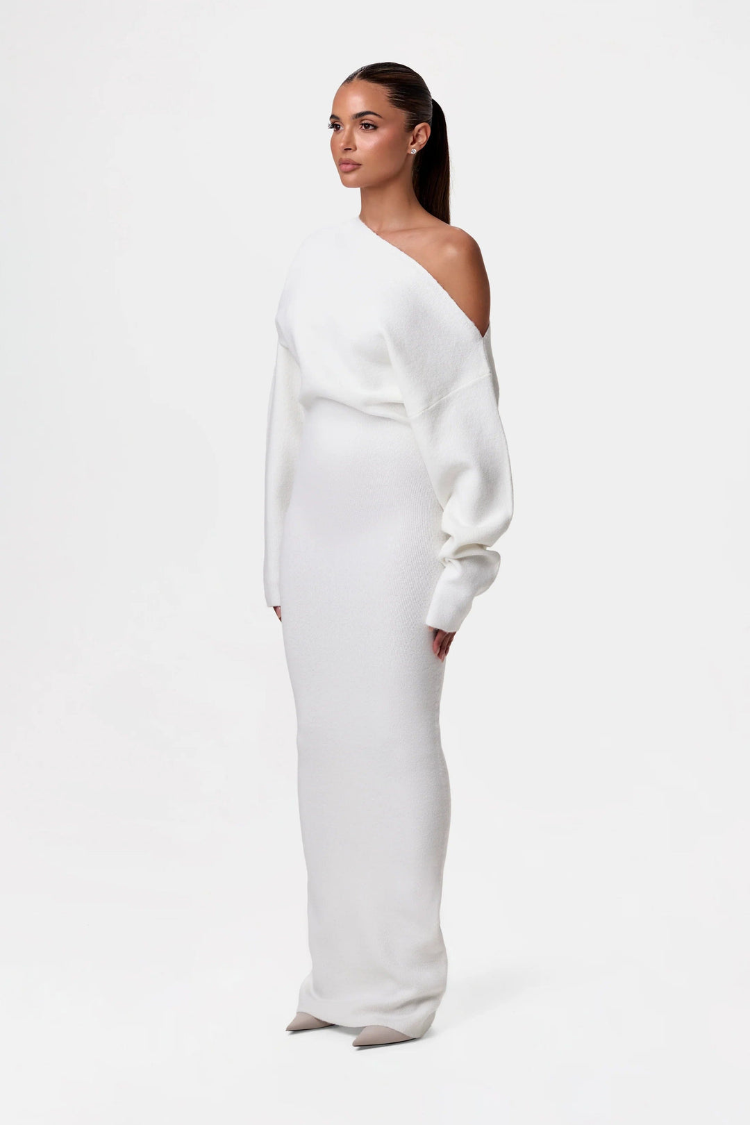 Levoire | Robe Féminine Au Design Discret Blanc