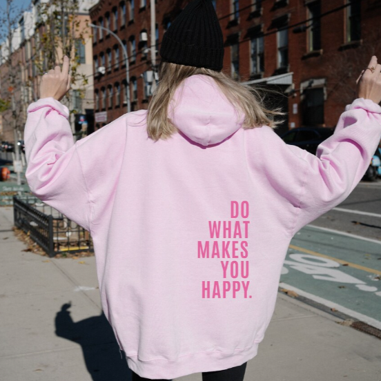 Levoire | Sweat À Capuche Oversize Rose clair - Imprimé rose