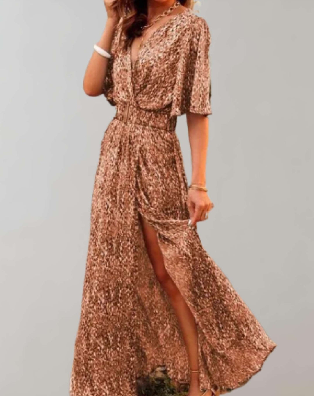 Levoire | Élégance Et Séduction Dans Une Robe Boho Chameau