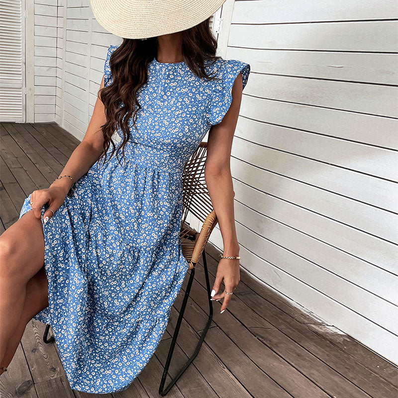 Levoire | Robe Midi Sans Manches Au Style Rétro Avec Motif Floral