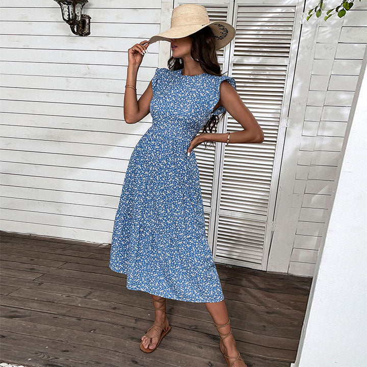 Levoire | Robe Midi Sans Manches Au Style Rétro Avec Motif Floral