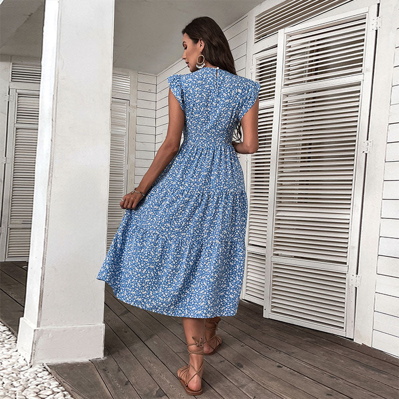 Levoire | Robe Midi Sans Manches Au Style Rétro Avec Motif Floral
