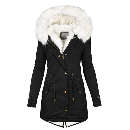 Levoire Élégante Veste d'hiver avec capuche et détail de bouton