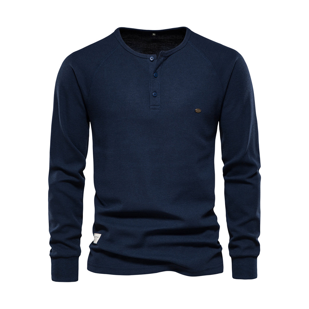 Levoire | Rento Col Rond Chemise À Manches Longues Et Patte De Boutonnage Émeraude