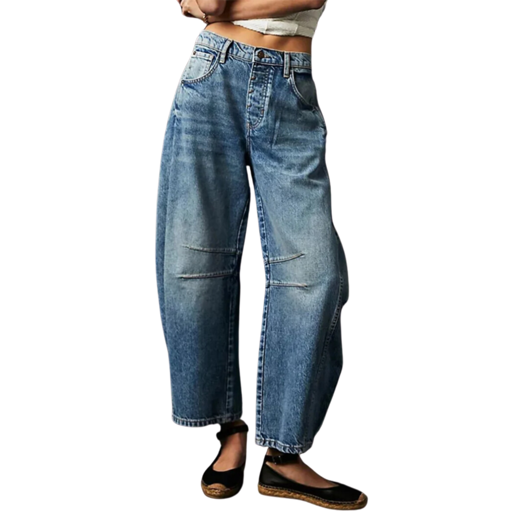 Levoire | Jean Baggy Cropped Taille Basse Tummansininen
