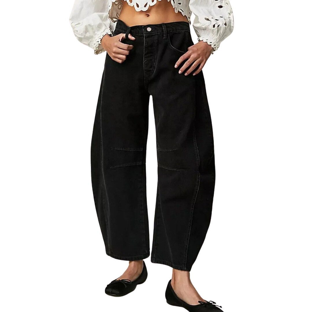 Levoire | Jean Baggy Cropped Taille Basse Noir