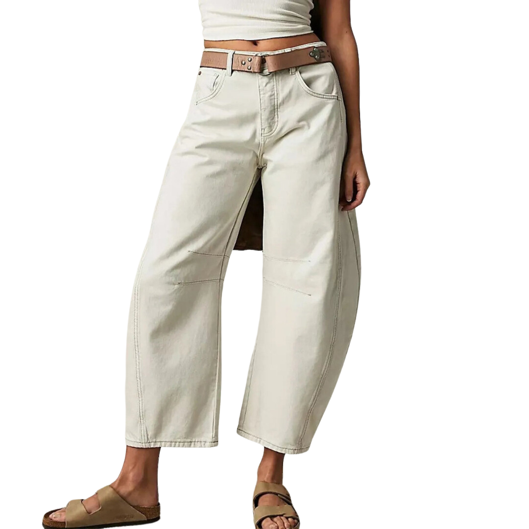 Levoire | Jean Baggy Cropped Taille Basse Blanc