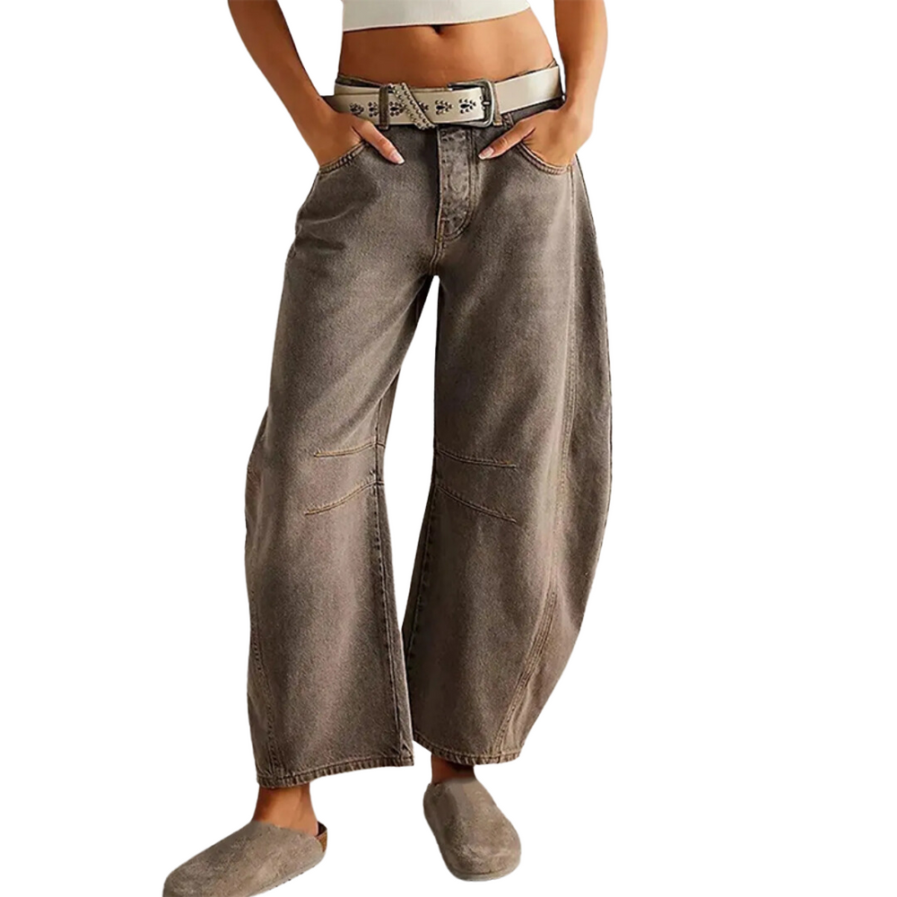 Levoire | Jean Baggy Cropped Taille Basse Sinappi