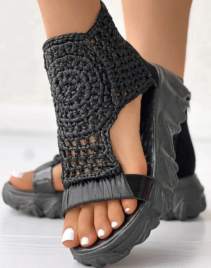 Levoire | Sandale Tressée Design Noir