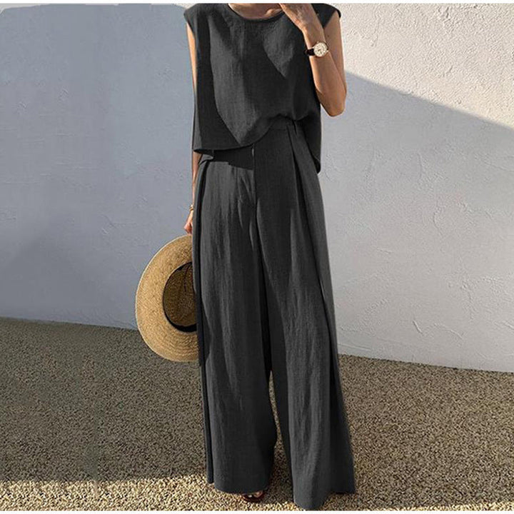 Levoire | Ensemble Avec Décolleté En U Et Pantalon Large Noir
