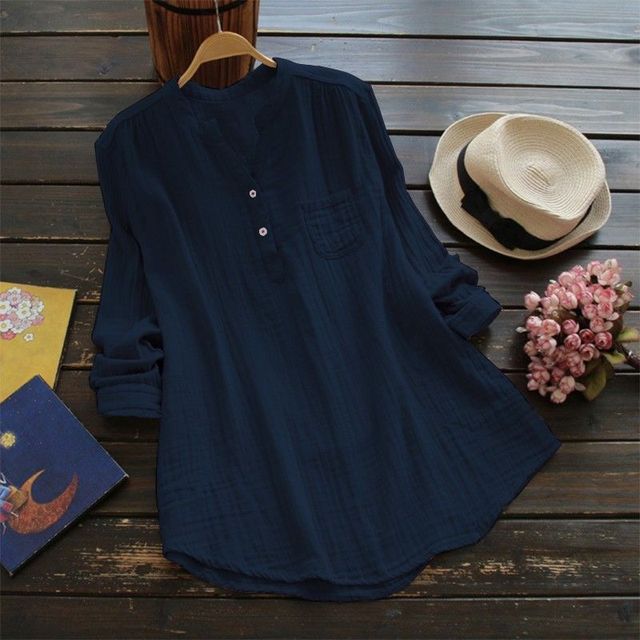 Levoire | Élégante Et Unique Blouse Pour Femme Bleu foncé