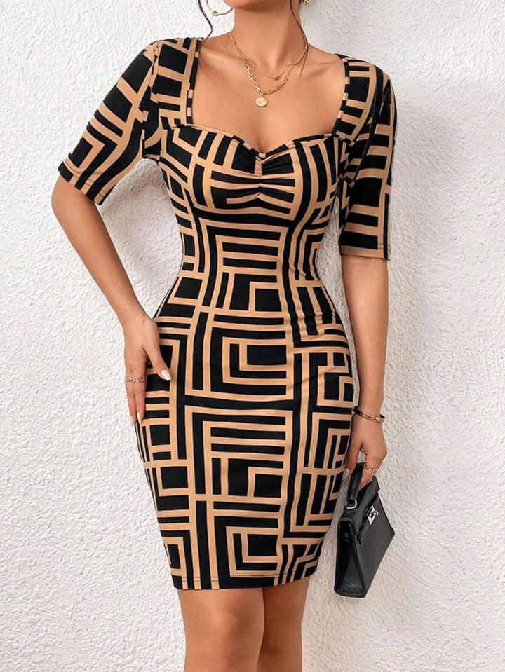 Levoire | Robe décontractée à col en V Café