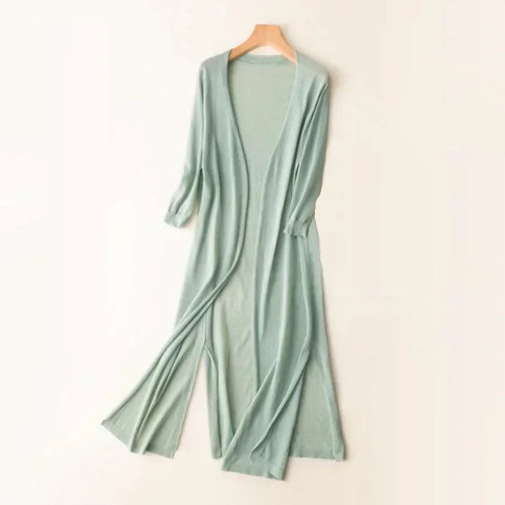 Levoire | Léger Élégant Long Gilet Vert