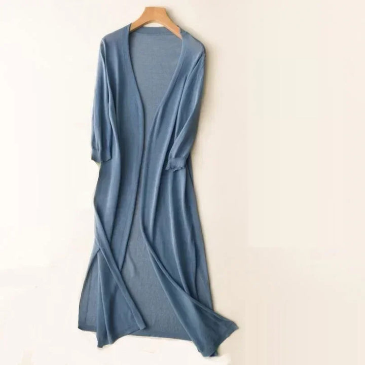 Levoire | Léger Élégant Long Gilet Bleu